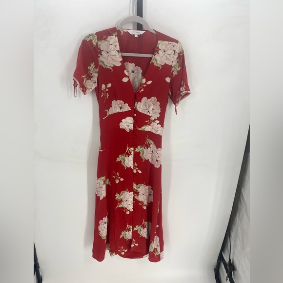 Intermix Lanoorya Silk Floral Dress Sz 4 - Picture 6 of 8